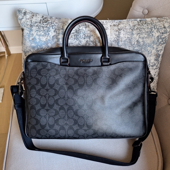 NWT COACH BECKETT SLIM BRIEF IN SIGNATURE CANVAS - Picture 2 of 9